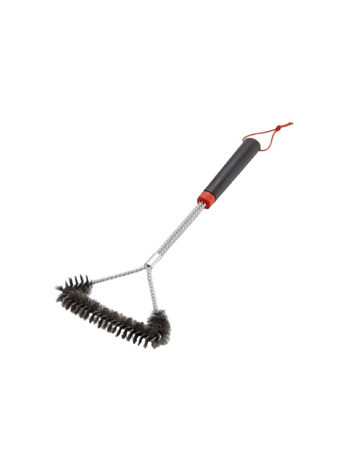 Weber 3-Sided Stainless Steel Durable Grill Brush Black and Silver 46 cm JAH6278 - Image 1